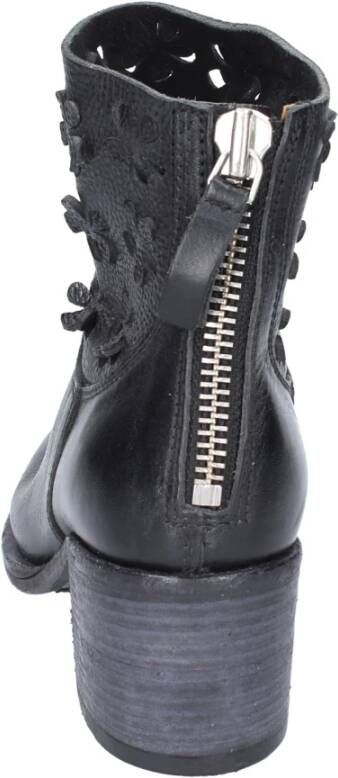 Moma Vintage Leren Enkellaarzen voor Vrouwen Black Dames