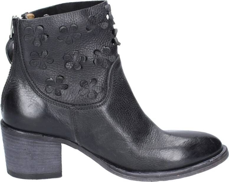 Moma Vintage Leren Enkellaarzen voor Vrouwen Black Dames