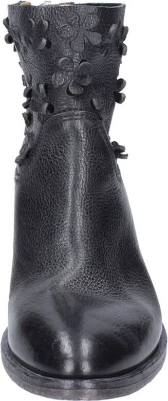 Moma Vintage Leren Enkellaarzen voor Vrouwen Black Dames