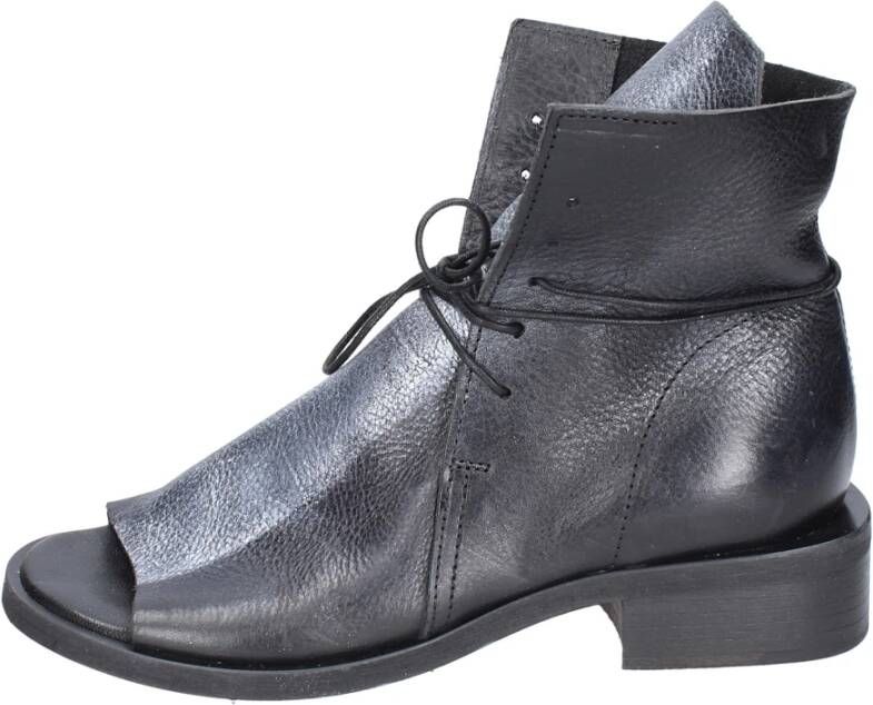 Moma Vintage Leren Enkellaarzen voor Vrouwen Black Dames