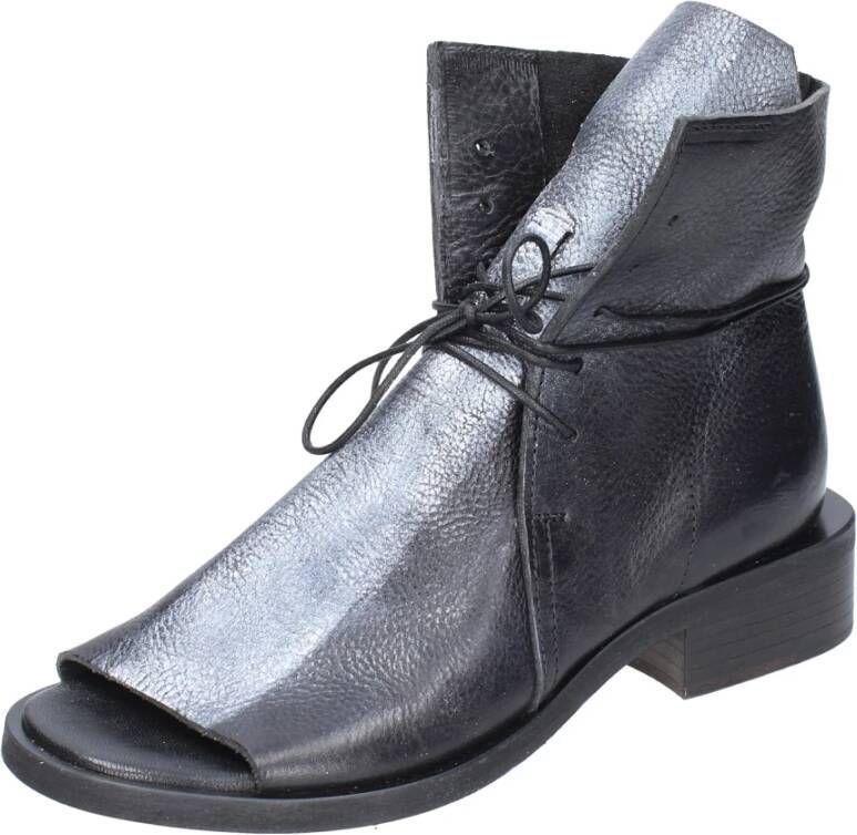 Moma Vintage Leren Enkellaarzen voor Vrouwen Black Dames