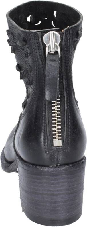 Moma Vintage Lederen Enkellaarsjes Black Dames