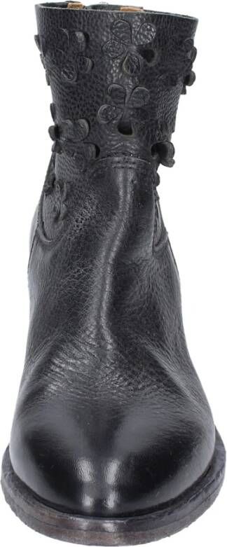 Moma Vintage Lederen Enkellaarsjes Black Dames