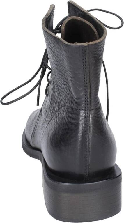Moma Vintage Lederen Enkellaarsjes Black Dames