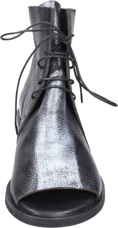 Moma Vintage Lederen Enkellaarsjes Black Dames