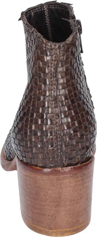 Moma Vintage Leren Enkellaarzen voor Vrouwen Brown Dames