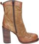 Moma Vintage Leren Enkellaarzen voor Vrouwen Brown Dames - Thumbnail 3