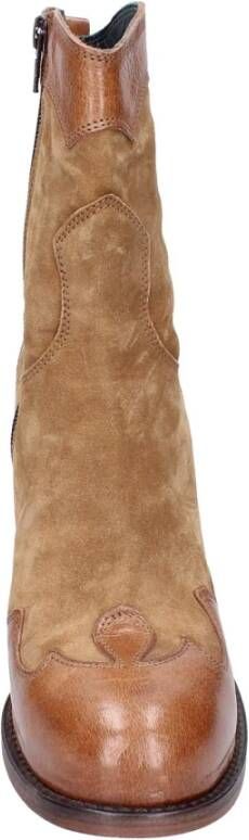 Moma Vintage Leren Enkellaarzen voor Vrouwen Brown Dames