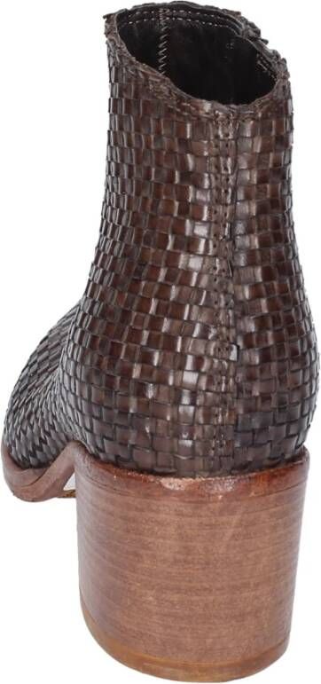 Moma Vintage Leren Enkellaarzen voor Vrouwen Brown Dames