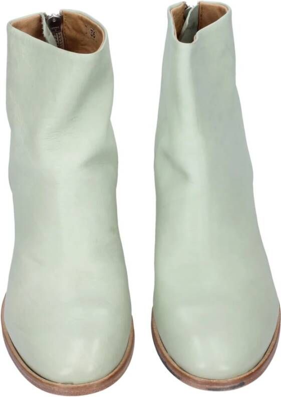 Moma Vintage Leren Enkellaarzen voor Vrouwen Green Dames