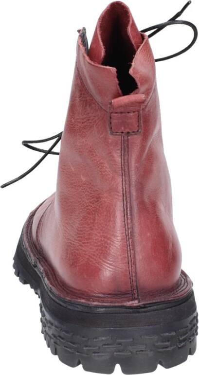 Moma Vintage Leren Enkellaarzen voor Vrouwen Red Dames