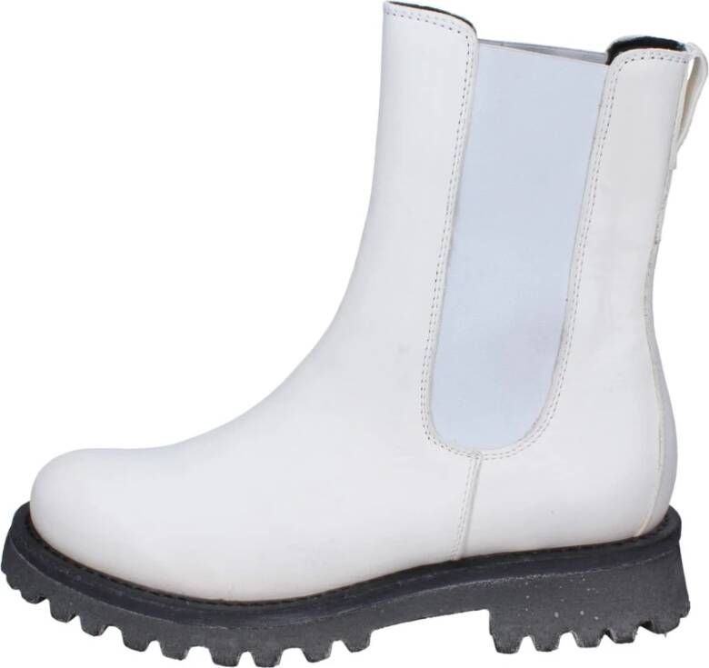 Moma Vintage leren enkellaarsjes White Dames
