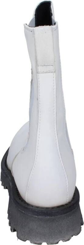 Moma Vintage leren enkellaarsjes White Dames