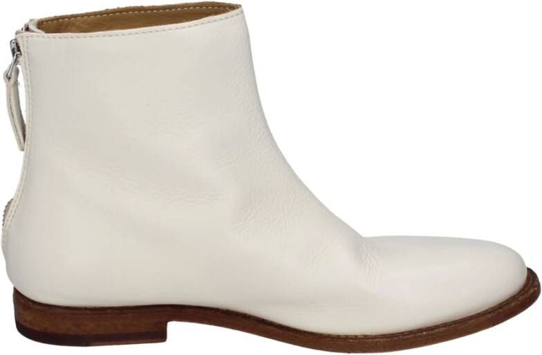 Moma Vintage Leren Enkellaarzen voor Vrouwen White Dames