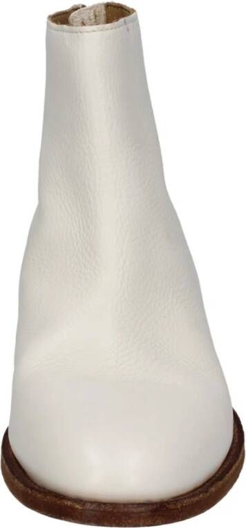 Moma Vintage Leren Enkellaarzen voor Vrouwen White Dames