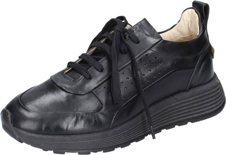 Moma Vintage Lederen Sneakers Black Heren
