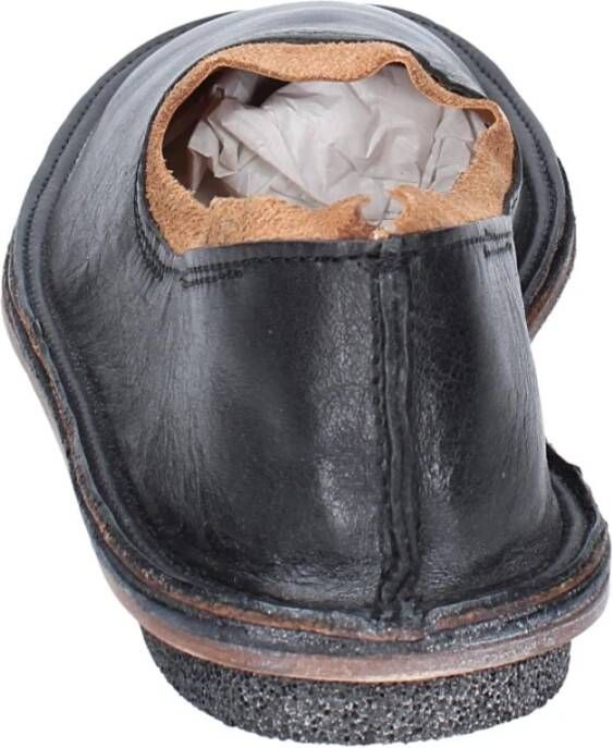 Moma Vintage Leder Slippers Black Dames