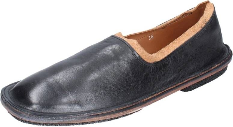 Moma Vintage Leder Slippers Black Dames