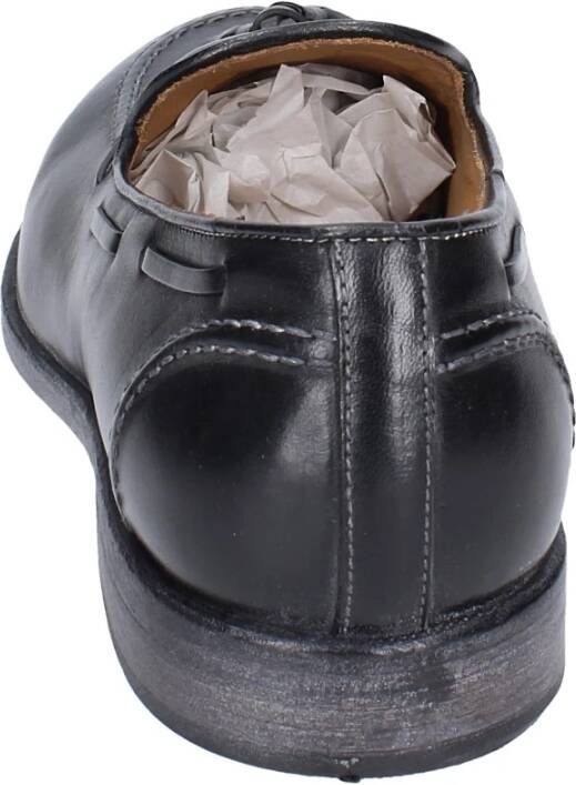 Moma Vintage Leren Loafers voor Mannen Black Heren