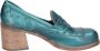 Moma Vintage Leren Loafers voor Vrouwen Green Dames - Thumbnail 3