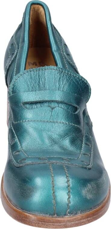 Moma Vintage Leren Loafers voor Vrouwen Green Dames