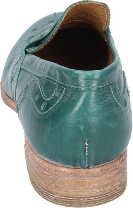 Moma Vintage Leder Loafers Green Dames