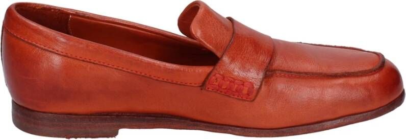 Moma Vintage Leren Loafers voor Vrouwen Orange Dames