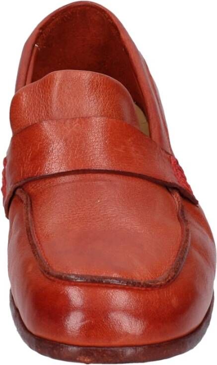 Moma Vintage Leren Loafers voor Vrouwen Orange Dames