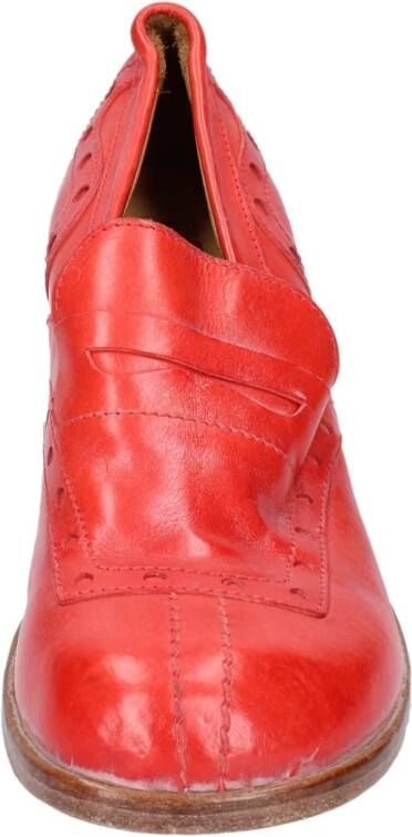 Moma Vintage Leren Loafers voor Vrouwen Red Dames