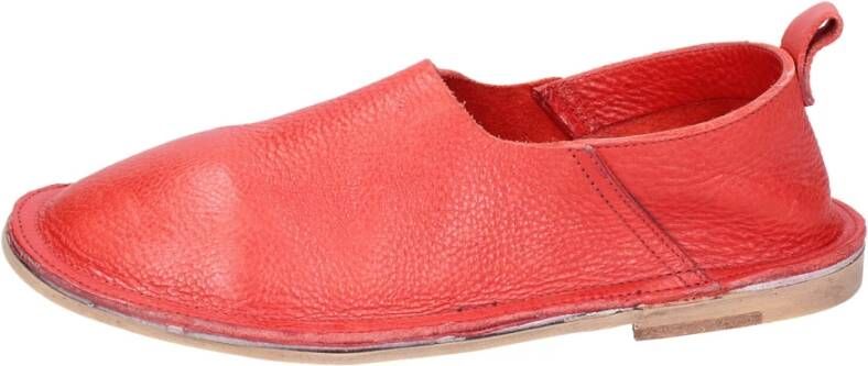 Moma Vintage Leren Loafers voor Vrouwen Red Dames
