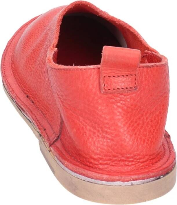 Moma Vintage Leren Loafers voor Vrouwen Red Dames