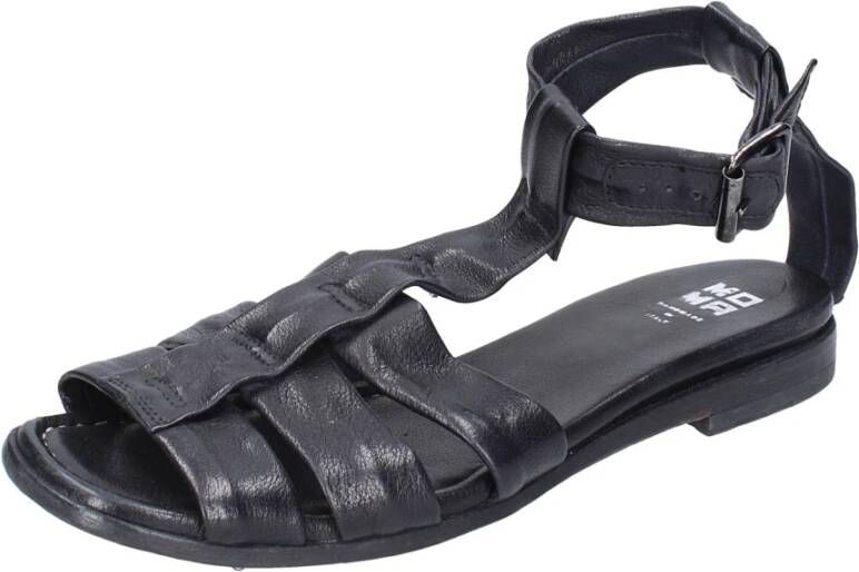 Moma Vintage Leren Sandalen voor Vrouwen Black Dames