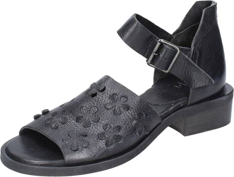 Moma Vintage Leder Sandalen Black Dames