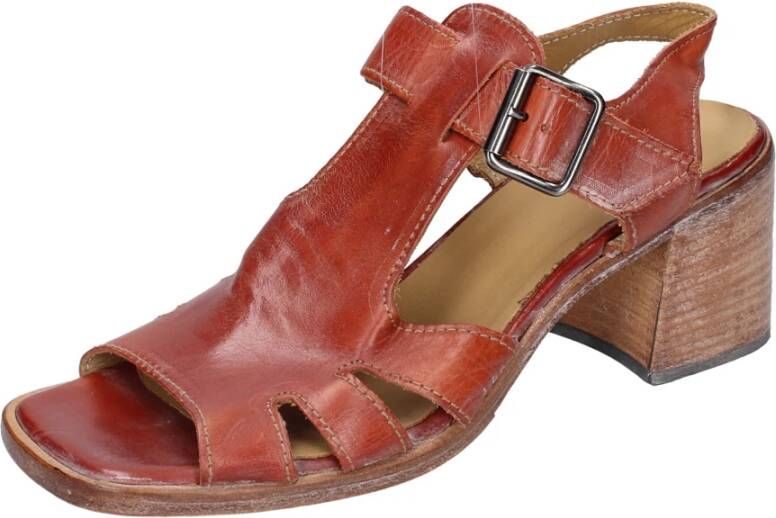 Moma Vintage Leren Sandalen voor Vrouwen Brown Dames