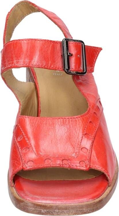 Moma Vintage Leren Sandalen voor Vrouwen Red Dames