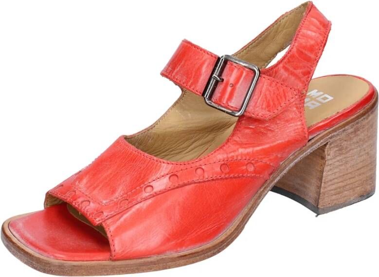 Moma Vintage Leren Sandalen voor Vrouwen Red Dames