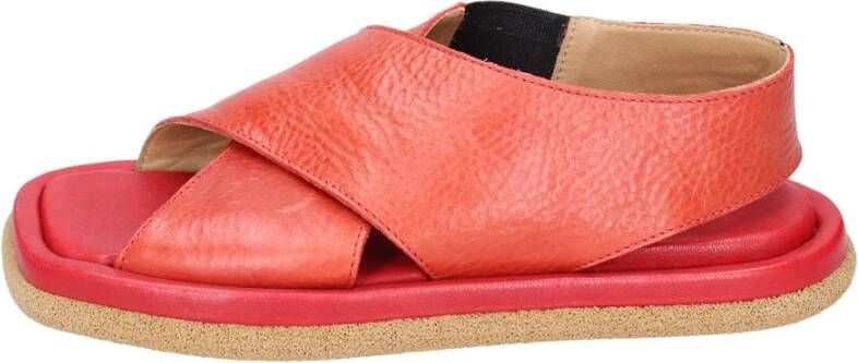 Moma Vintage Leren Sandalen voor Vrouwen Red Dames