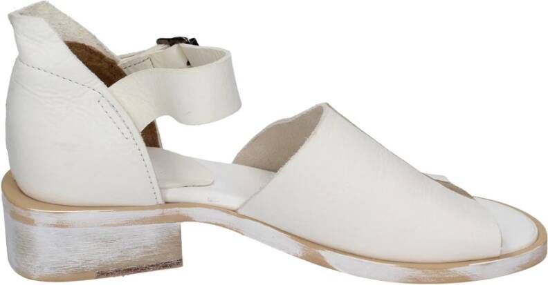 Moma Vintage Leder Sandalen White Dames