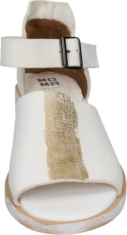 Moma Vintage Leder Sandalen White Dames