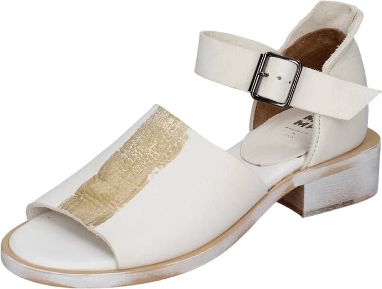 Moma Vintage Leder Sandalen White Dames