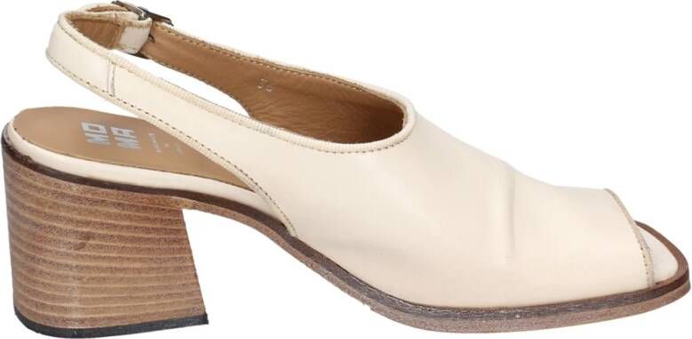 Moma Vintage Lederen High Heel Sandalen White Dames