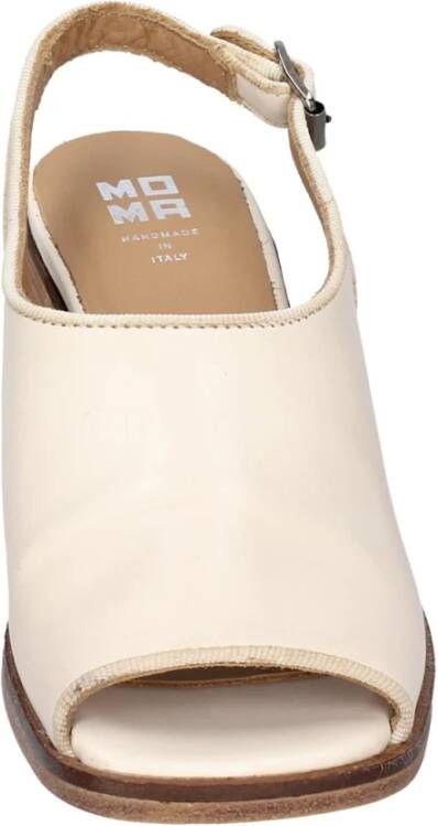 Moma Vintage Lederen High Heel Sandalen White Dames
