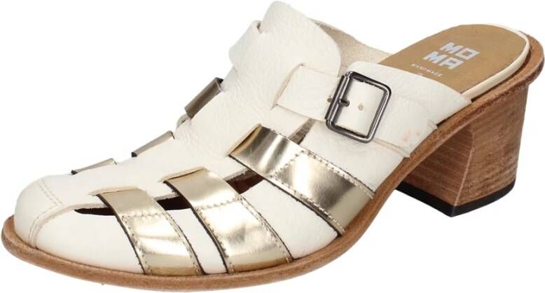 Moma Vintage Lederen Hakkenmuiltjes White Dames