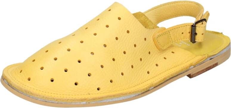 Moma Vintage Leren Sandalen voor Vrouwen Yellow Dames