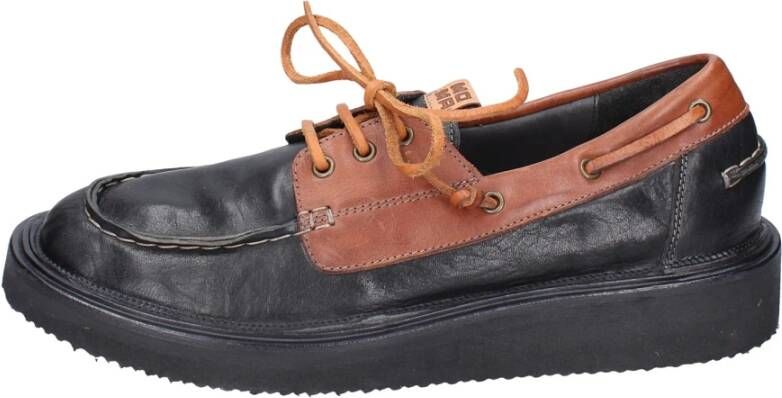 Moma Vintage Leder Sneakers Black Heren