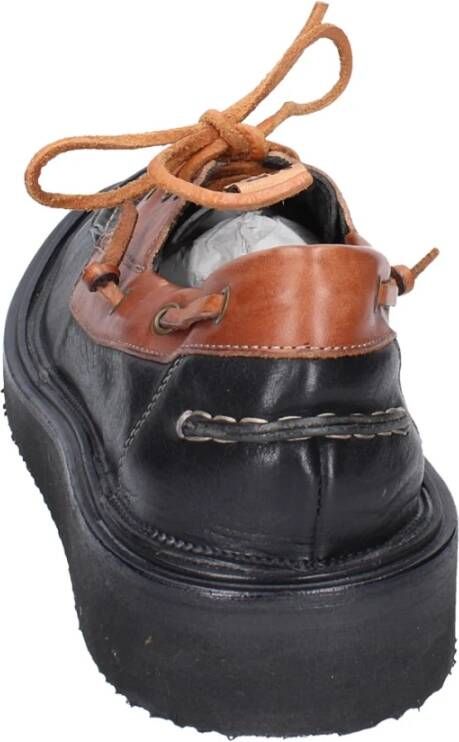 Moma Vintage Leder Sneakers Black Heren