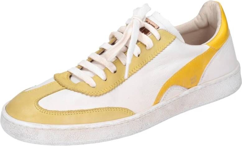 Moma Vintage Leder Sneakers Yellow Dames