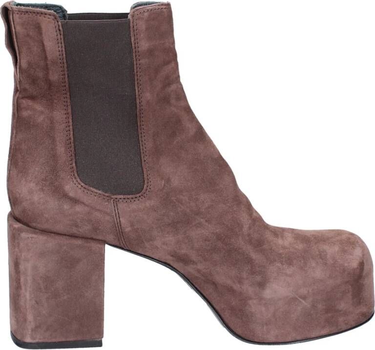 Moma Vintage Suède Enkellaarzen voor vrouwen Brown Dames