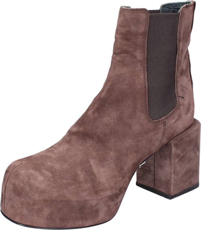 Moma Vintage Suède Enkellaarzen voor vrouwen Brown Dames