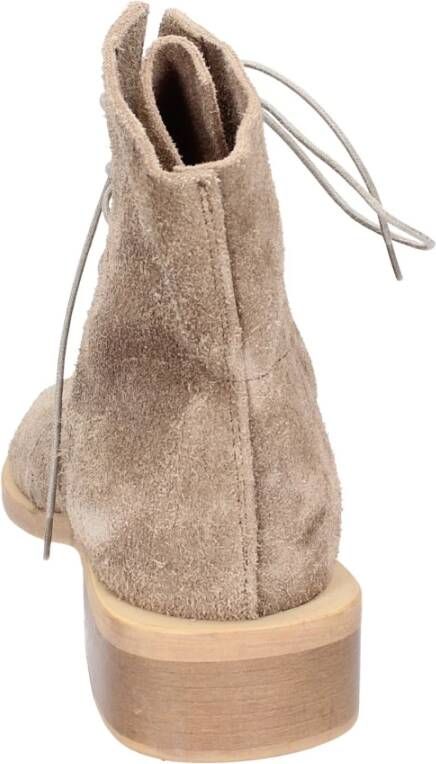 Moma Vintage Suède Enkellaarzen Brown Dames